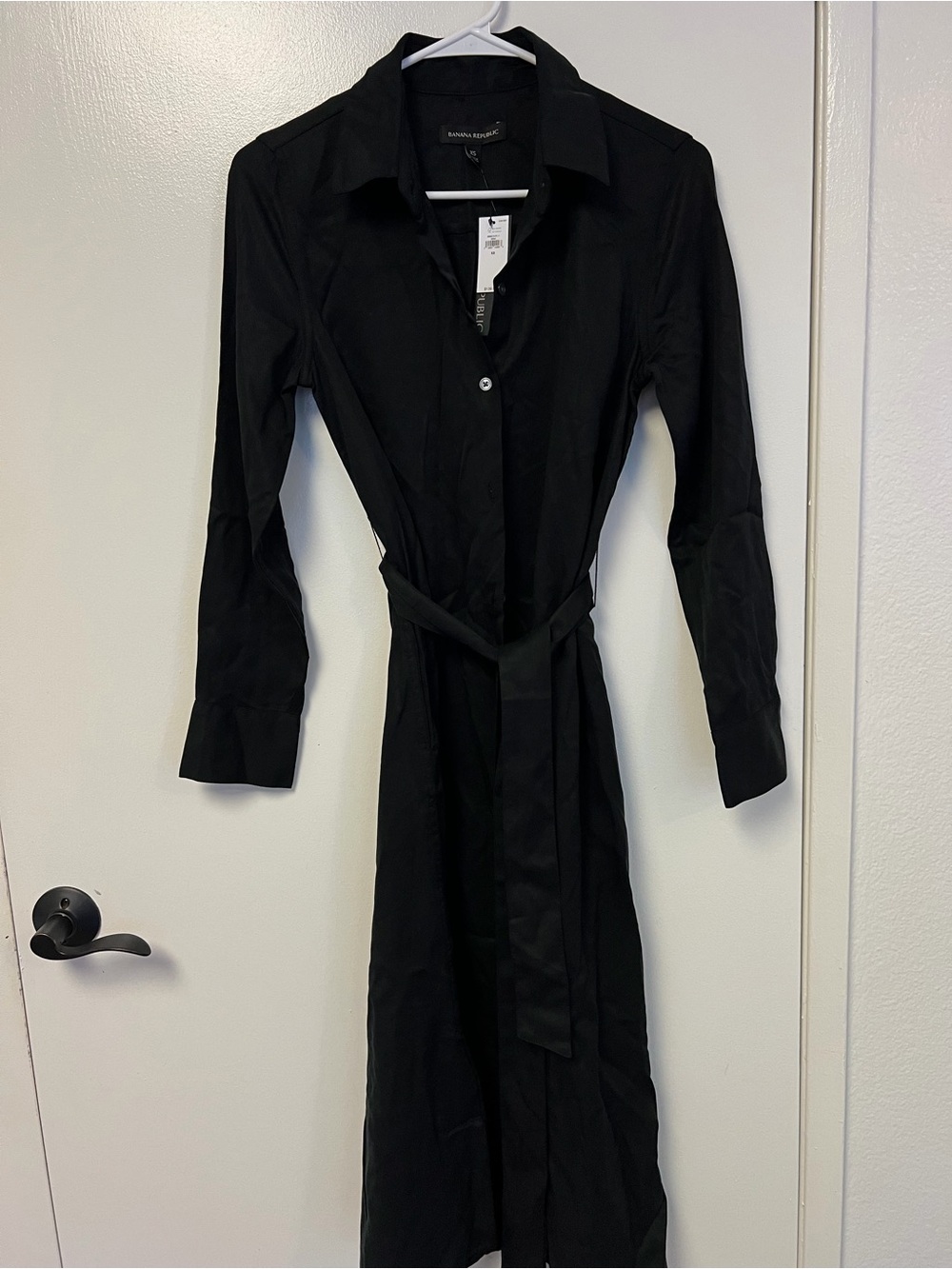 Banana Republic Black Belted Shirt Dress